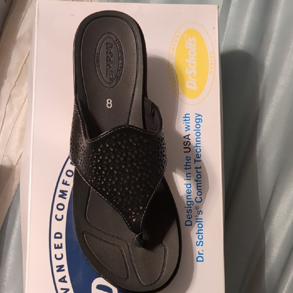 Dr. Scholl's Black Sandals with Contoured Footbed
